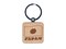Japan with Waving Flag Cute Engraved Wood Square Keychain Tag Charm
